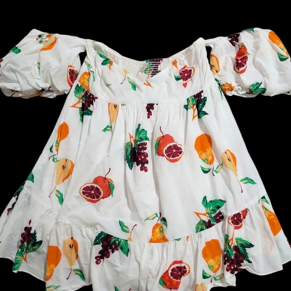 Urban Outfitters Women's Summer In Italy Off Shoulder Mini Dress Size M Colorful - Picture 7 of 16